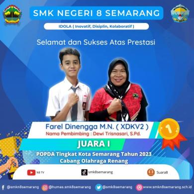 SMK N 8 Semarang Borong Medali dalam POPDA Cabang Renang